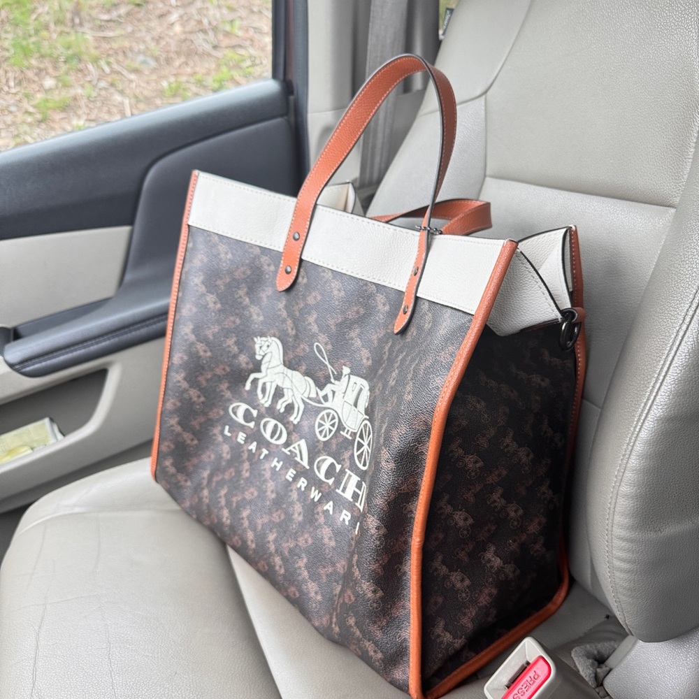 Coach Brown and Tan Tote Bag